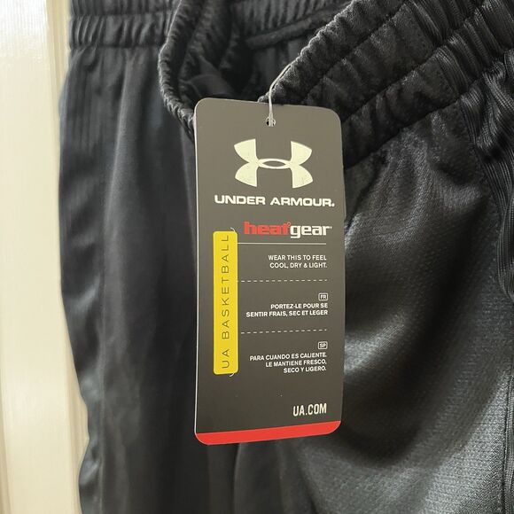 Under Armour Black HeatGear Basketball Shorts Loose Fit Men's Size Large NWT - Picture 7 of 11